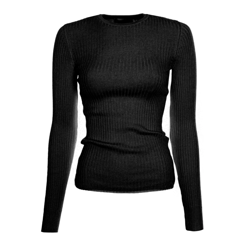 ARMEDANGELS Gebreide Trui met Ronde Hals Black Dames