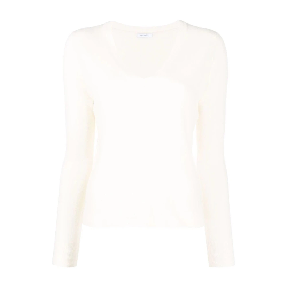 Malo Casual Beige Cashmere Sweater Beige Dames