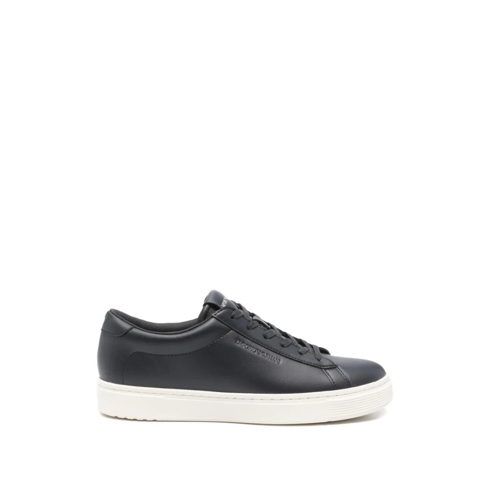 Emporio Armani Men's Blue Sneakers, 9 Uk, Low-Top Lace-Up Trainers