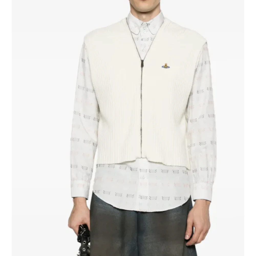 Vivienne Westwood Crème Zip Vest voor Vrouwen White Heren