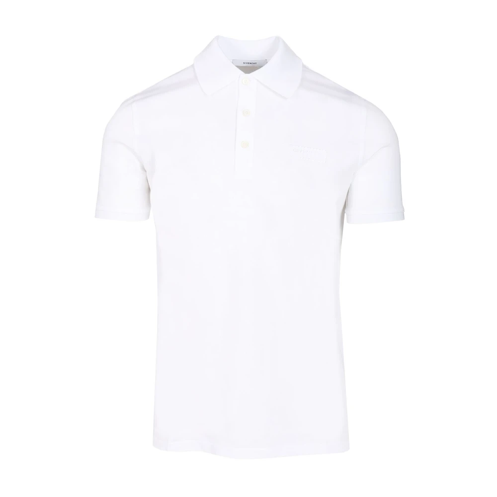 Givenchy White Polo In Cotton With Paris Grosgrain - Male - Polo Shirts - Xs - Tops
