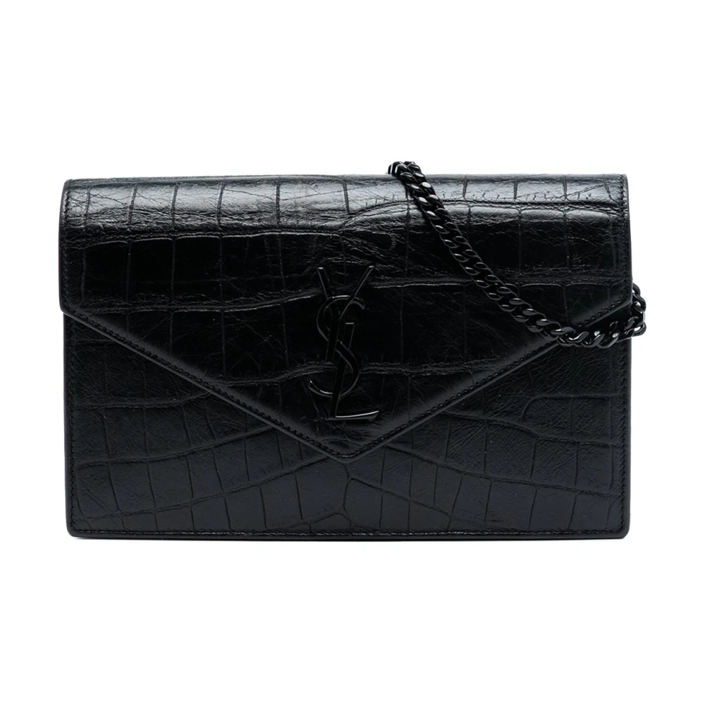 Saint Laurent Vintage Women's Black Pre-Owned Envelope Chain Bag