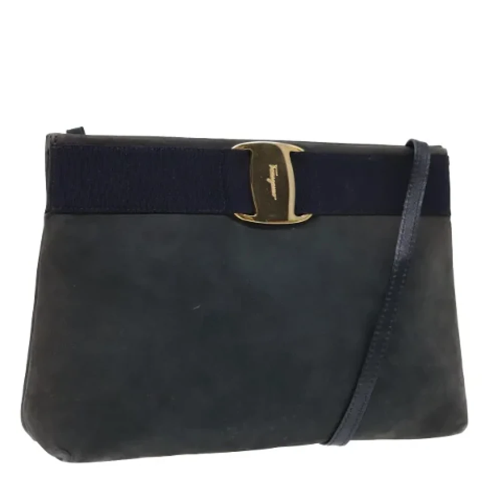 Salvatore Ferragamo Pre-owned Suede shoulder-bags Blue Dames