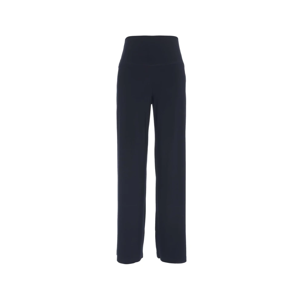 Norma Kamali Blauwe Wijde Pijp Stretch Broek Blue Dames