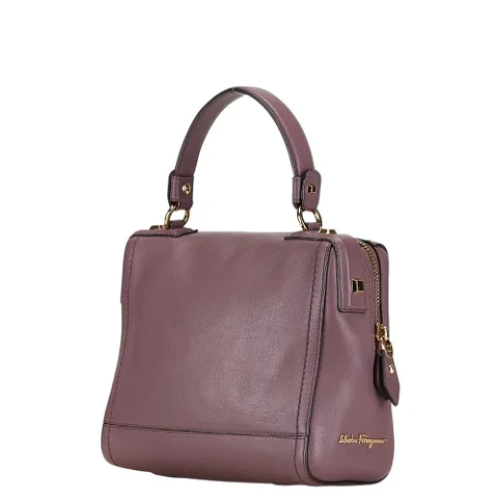 Salvatore Ferragamo Pre-owned Leather handbags Purple Dames