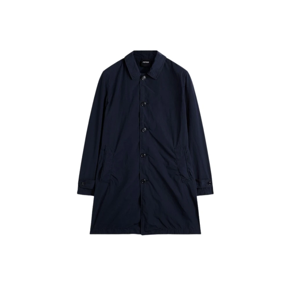 Aspesi Blauwe Citroen Jas Blue Heren