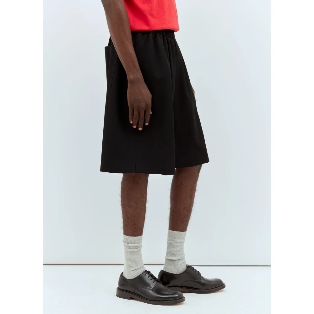 The Row Wollen Trekkoord Shorts Black Heren