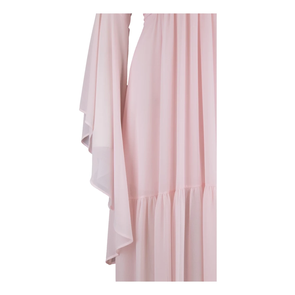 Aniye By Jurk met V-hals en lange mouwen Pink Dames
