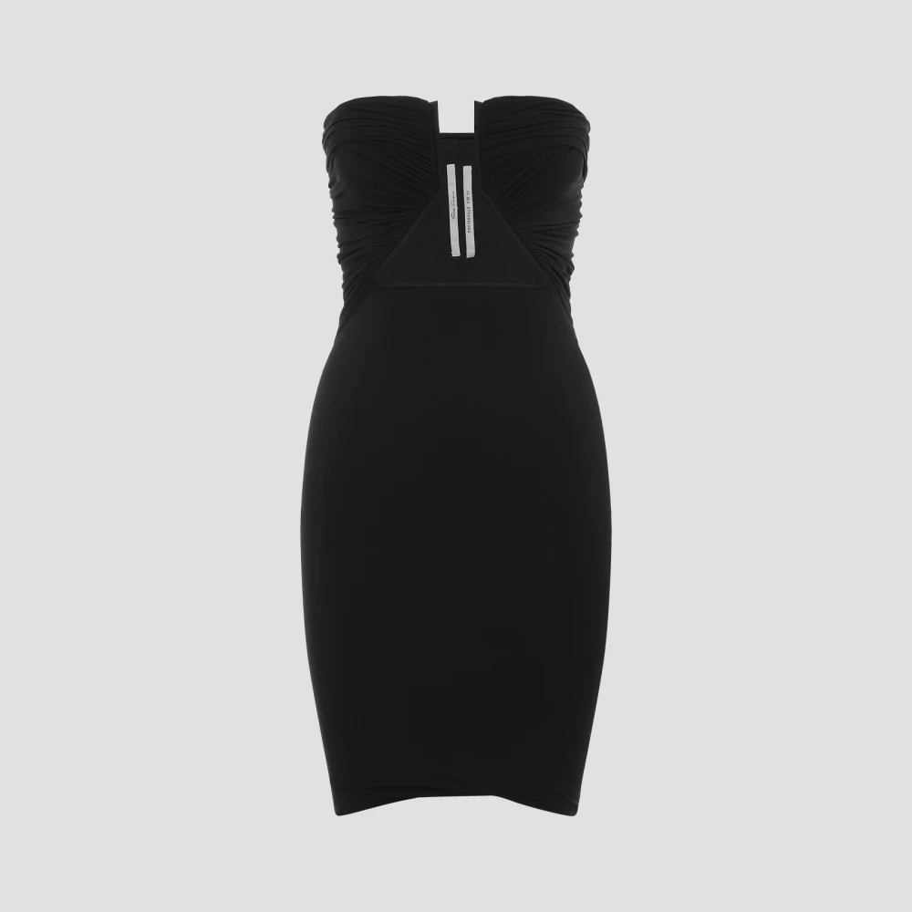 Rick Owens Zwarte Geometrische Uitgesneden Jurk Black Dames
