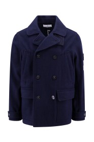 Blauer Zweireihiger Mantel für Männer