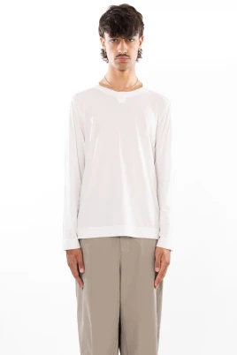 Bomullsstickad Långärmad Henley T-shirt