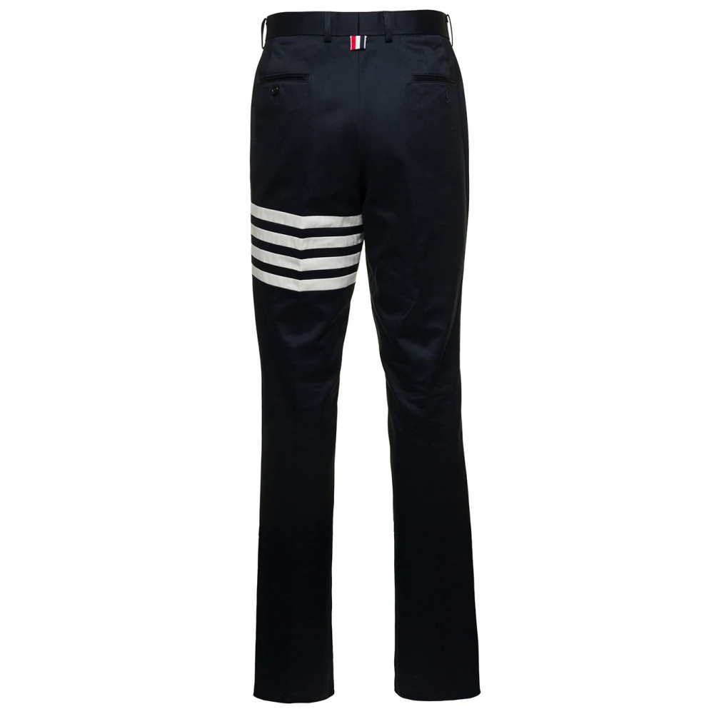 Thom Browne Donkerblauwe Broek met Hoge Taille Blue Heren