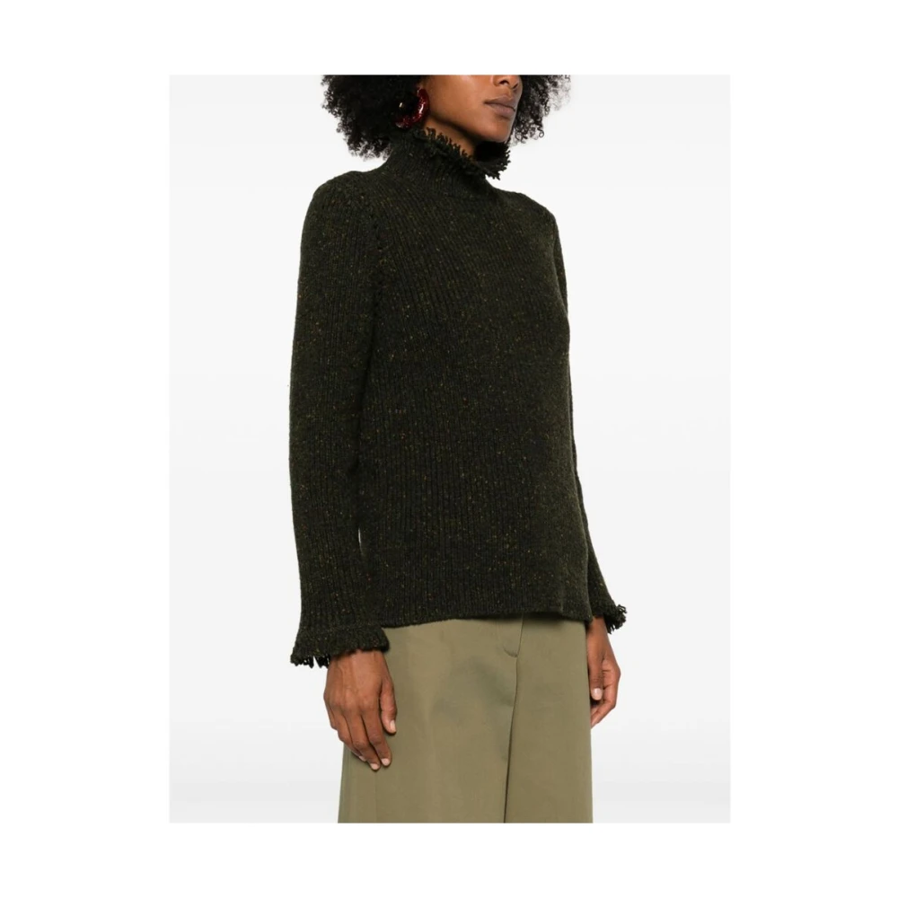 Burberry Geribbelde Wollen Trui Green Dames