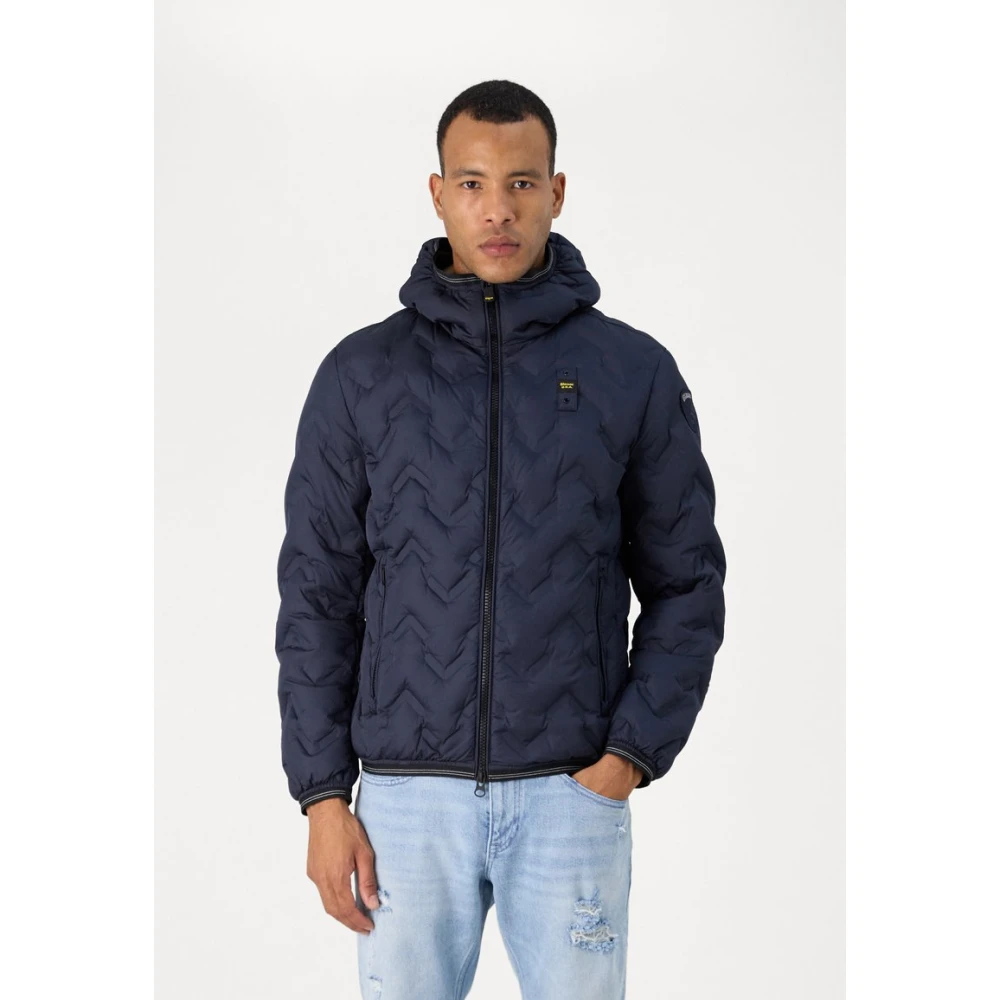 Blauer Heren Hooded Puffer Jas Blue Heren