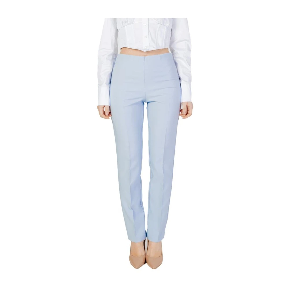 Sandro Ferrone Reguliere pasvorm polyester broekencollectie Blue Dames