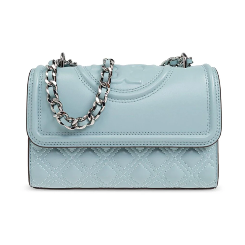TORY BURCH Heldere Blauwe Gewatteerde Double T Schoudertas Blue Dames