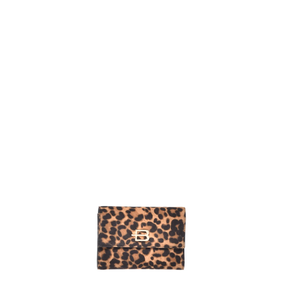Baldinini Women's Brown Wallets & Cardholders, One Size, Leopard Print Suede Wallet