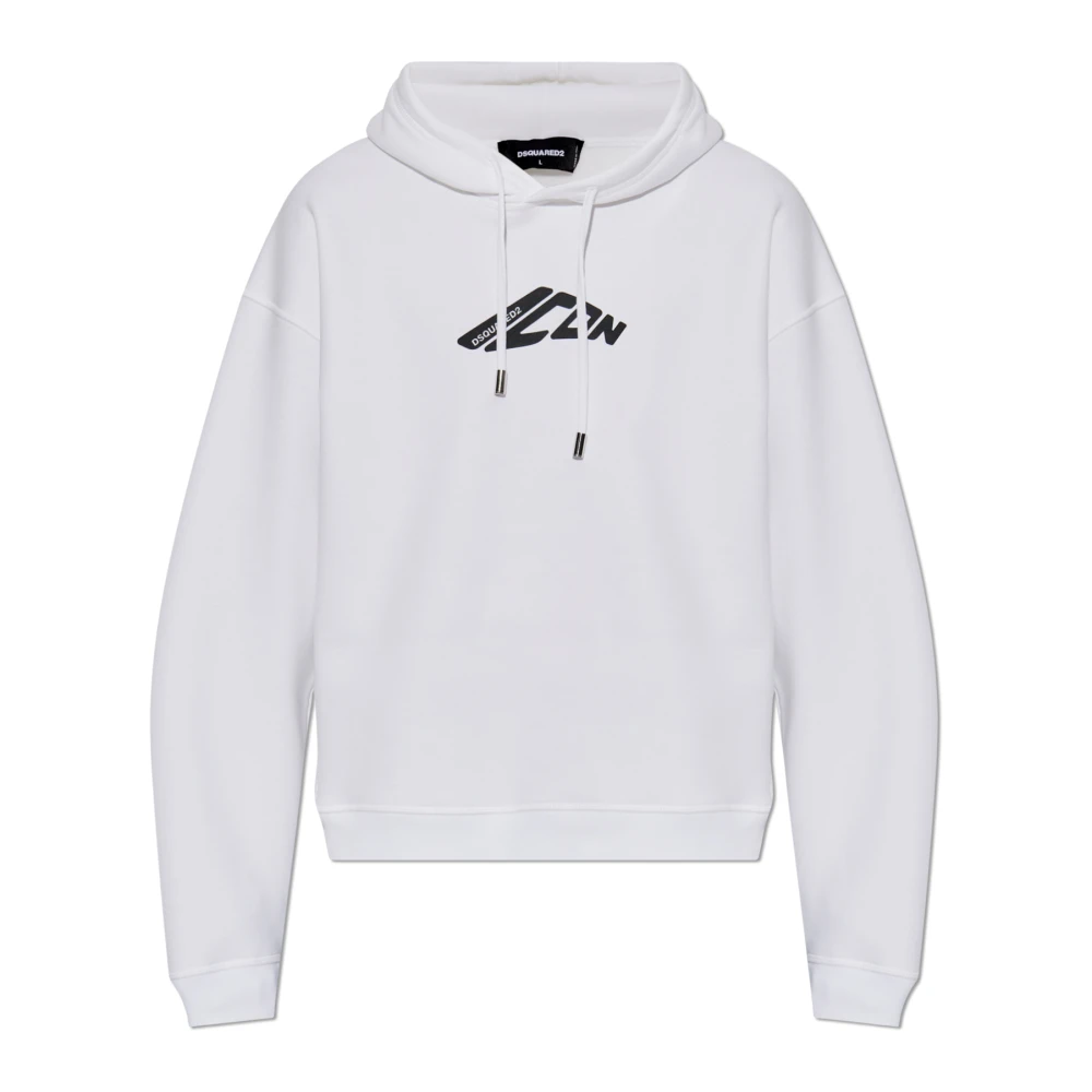 Dsquared2 Uomo Bianco - Felpa Con Cappuccio - Sweatshirts & Hoodies - L