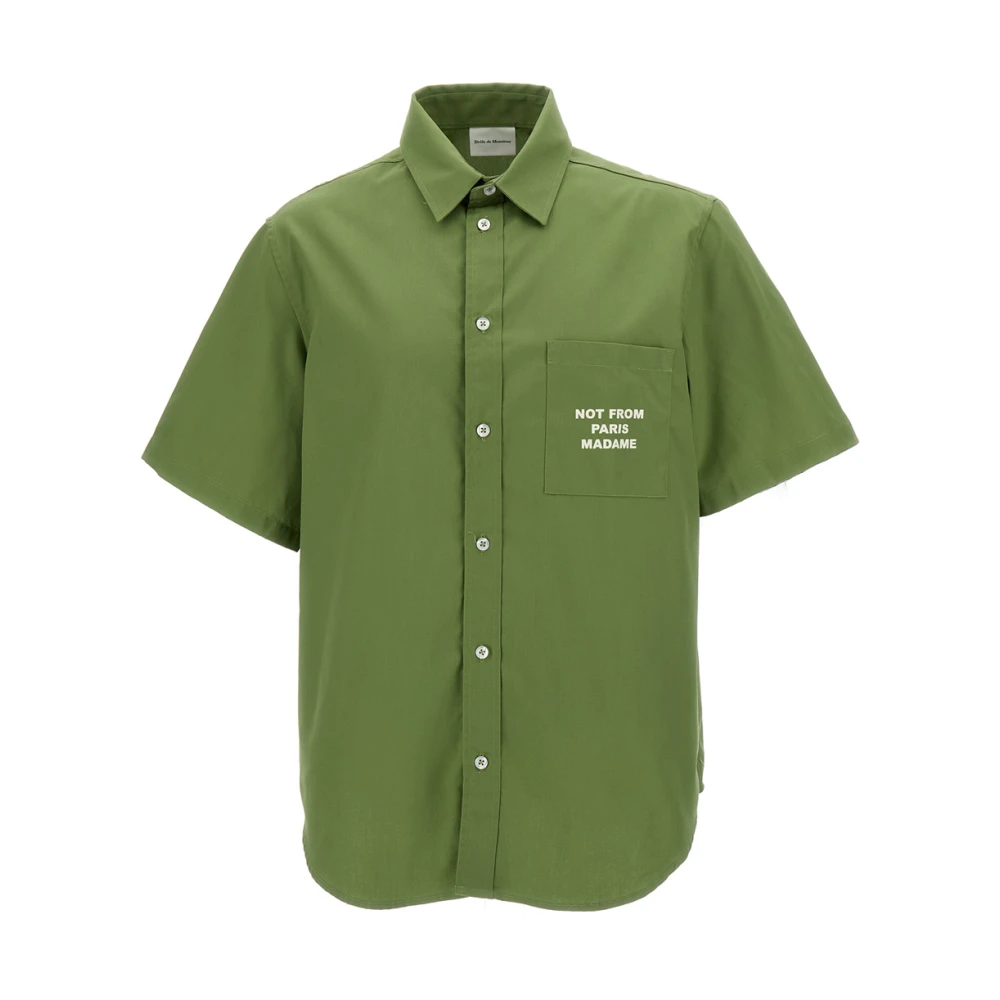 Drole de Monsieur Donkergroene Overhemden Ss24 Green Heren