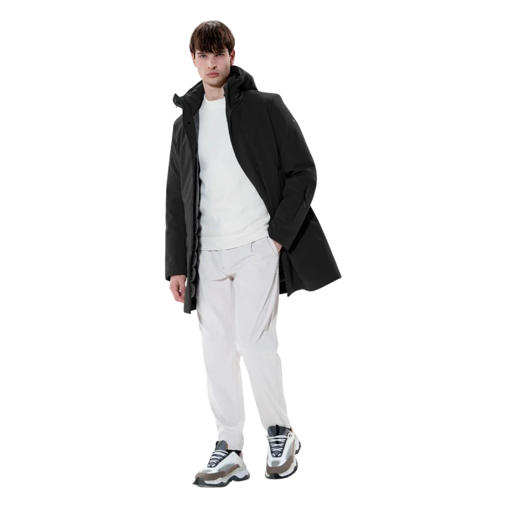 Duno Zwarte Parka met 3-laags stof Black Heren