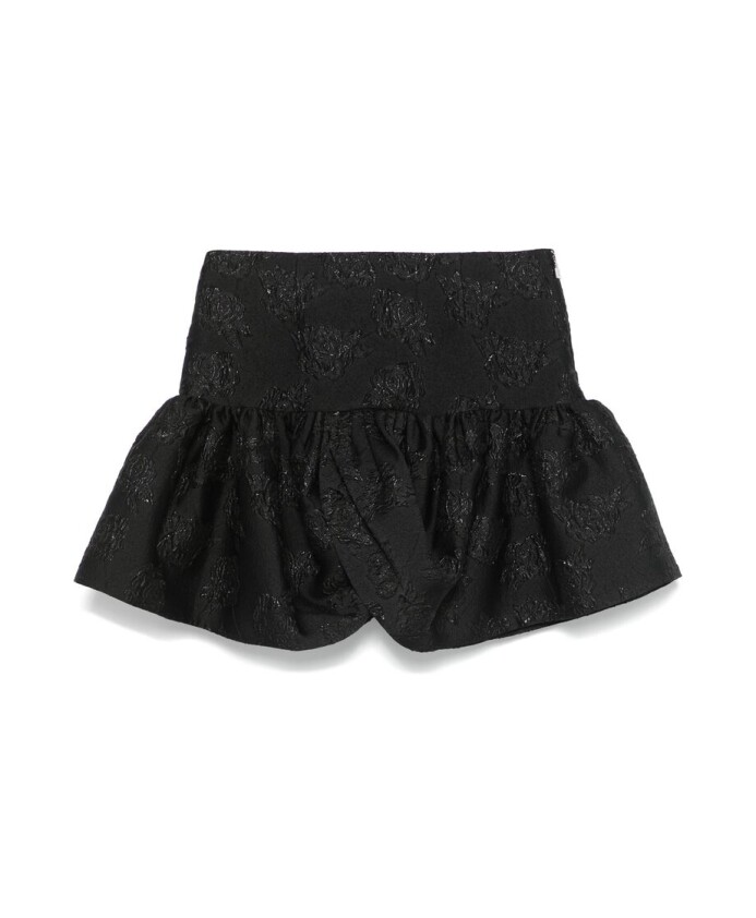 black-floral-jacquard-puffball-skirt