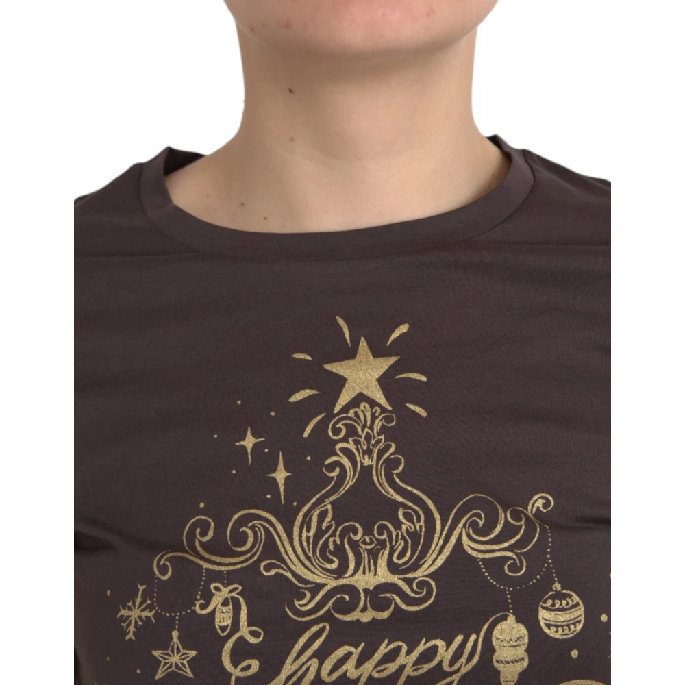 Dolce & Gabbana Bruin Grafisch Print T-shirt 2017 Brown Dames
