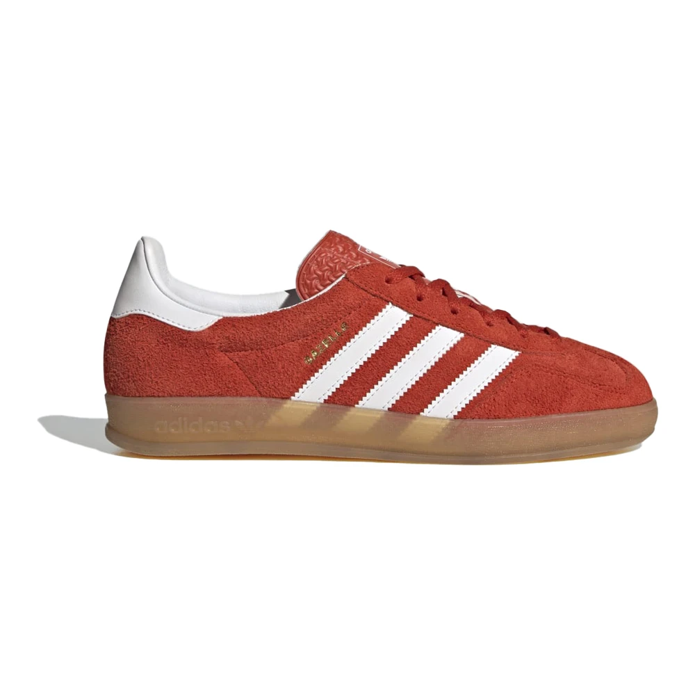 Adidas Originals Leren Sneakers Rubberen Zool Gewatteerde Kraag Dames Schoenen Rood