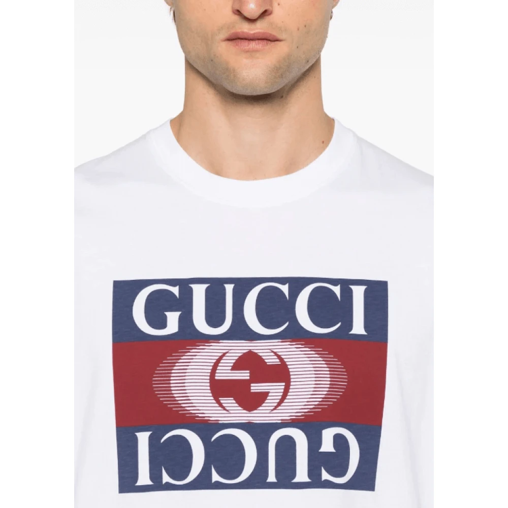 Gucci Interlocking-G Logo Katoenen T-shirt White Heren