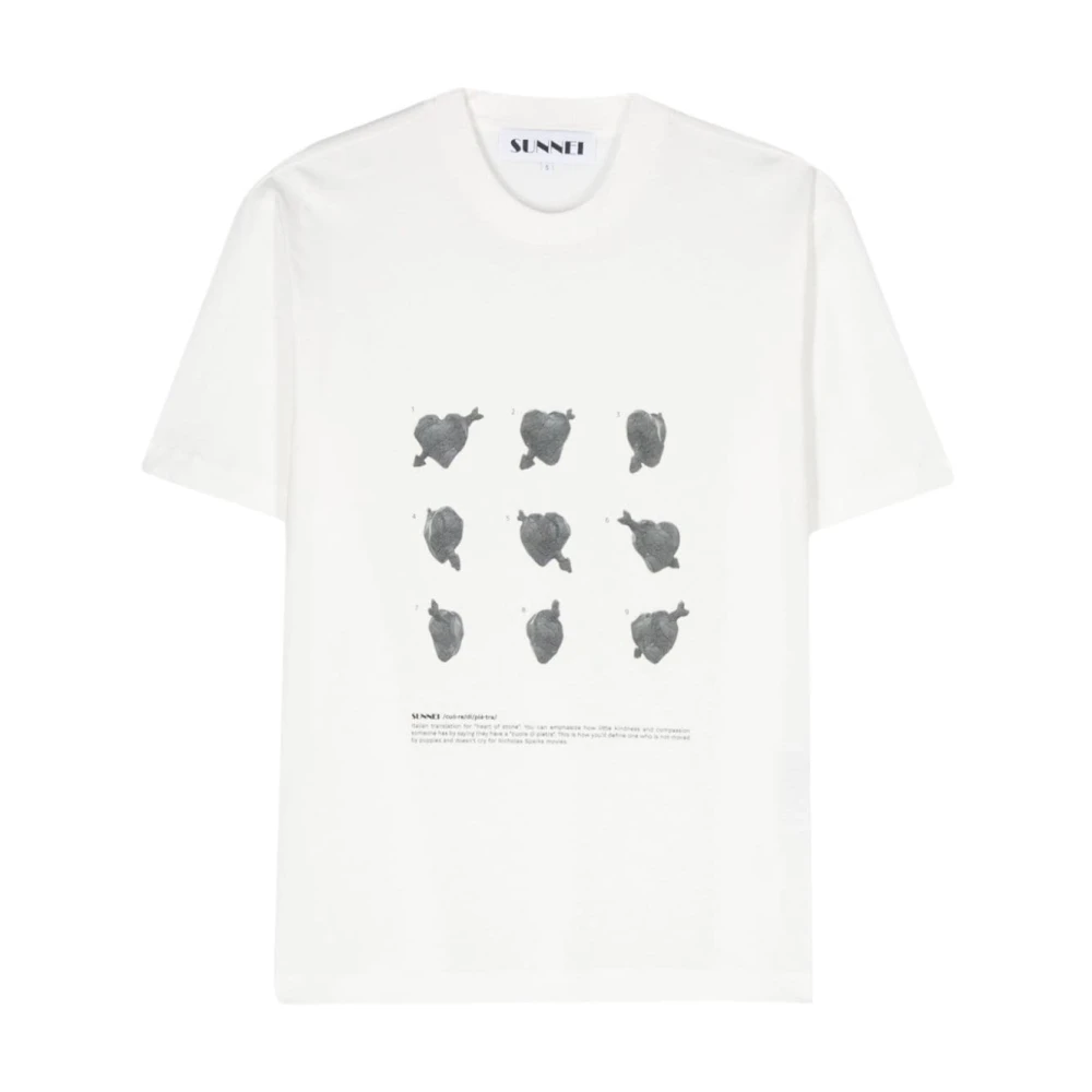 Sunnei Witte T-shirt met Print White Heren