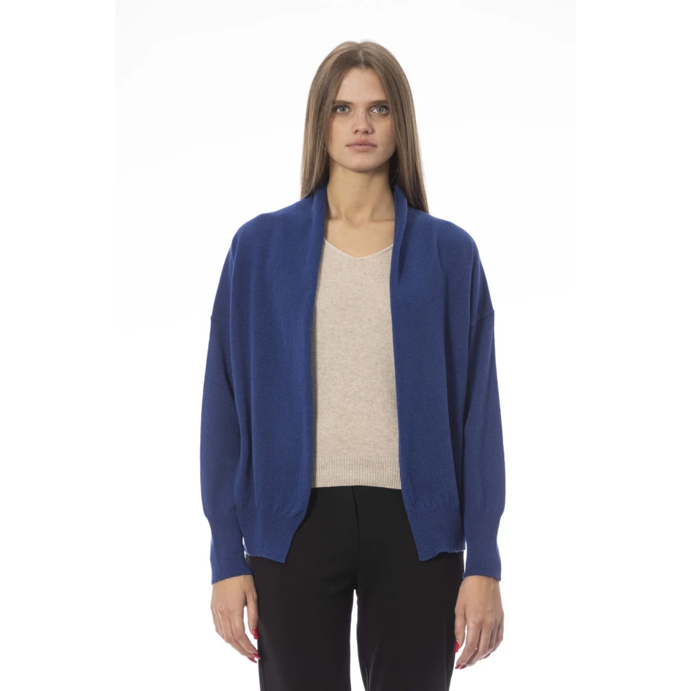 Baldinini Trendy Vest met Metalen Monogram Blue Dames