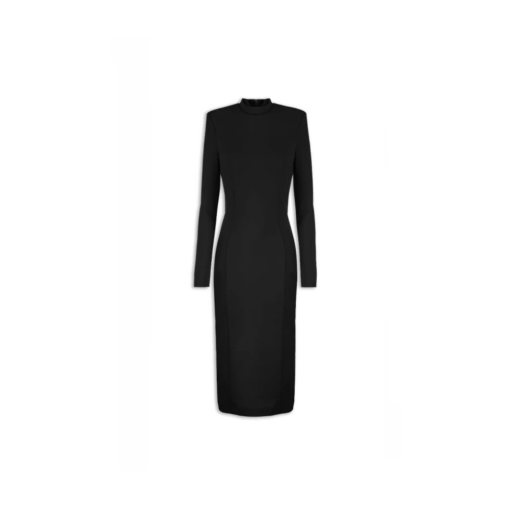 Aniye By Zwarte Aansluitende Midi Jurk Black Dames