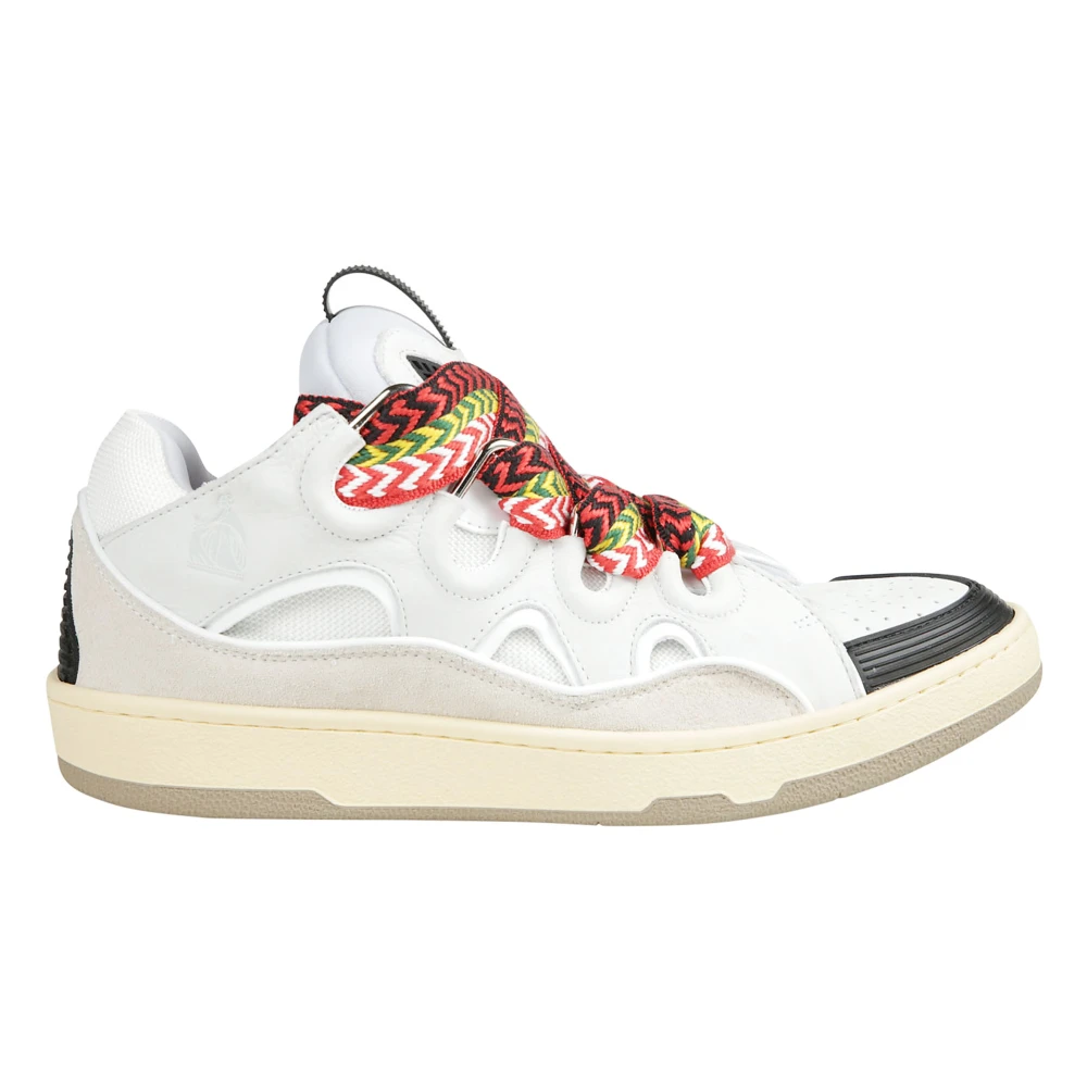 Lanvin Leren en Stoffen Sneakers Heren Schoenen Wit
