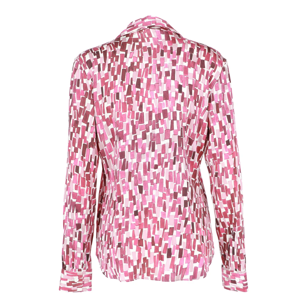 Caliban Casual Katoenen Overhemd voor Mannen Pink Dames