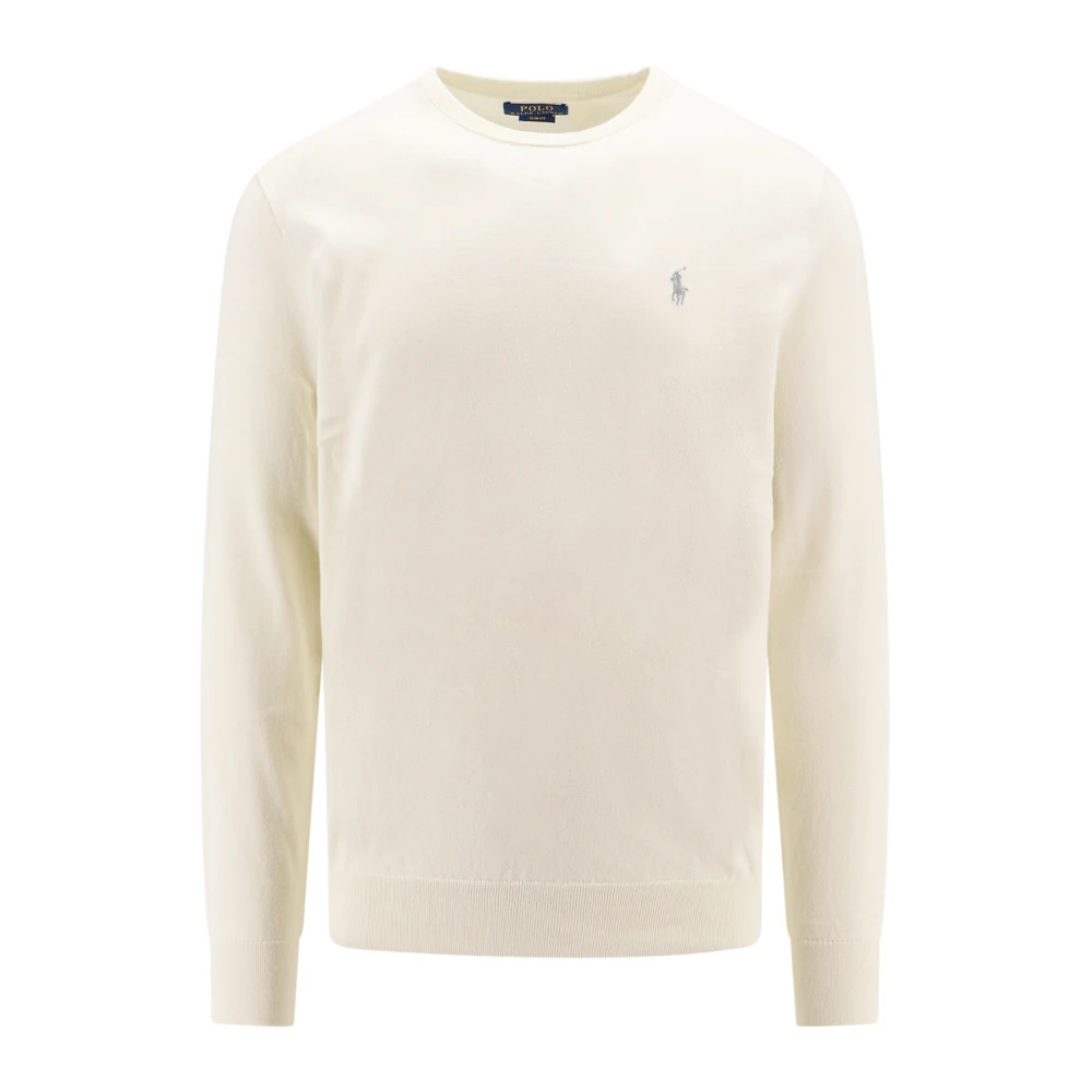 Polo Ralph Lauren Witte Gebreide Slim Fit Trui White Heren