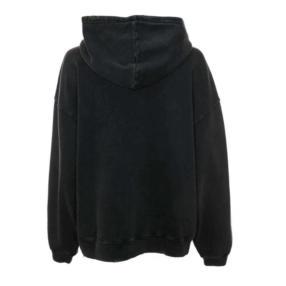 Anine Bing Vintage Style hoodie met logo print Black Dames