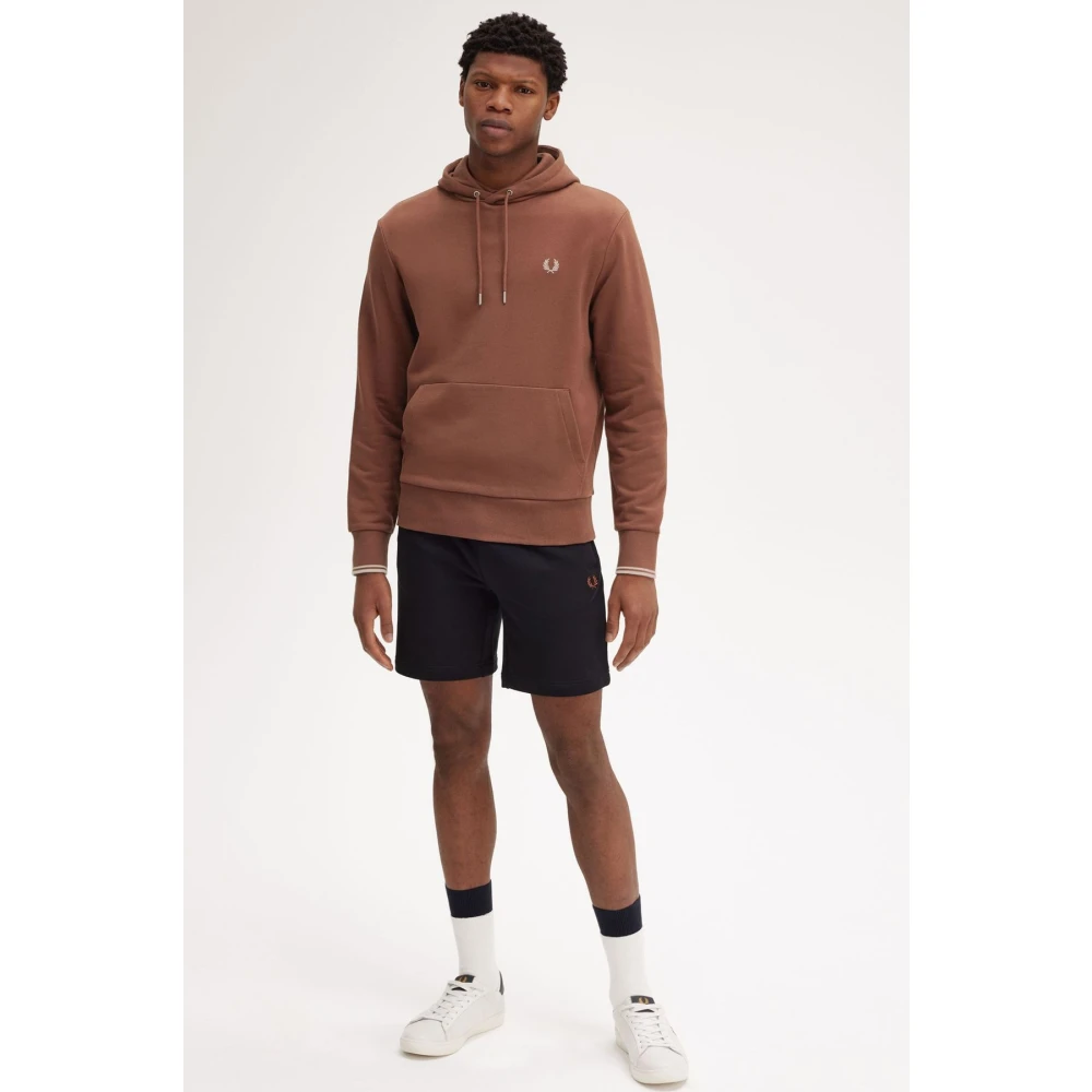 Fred Perry Bruine Hoodie Sweatshirt Brown Heren
