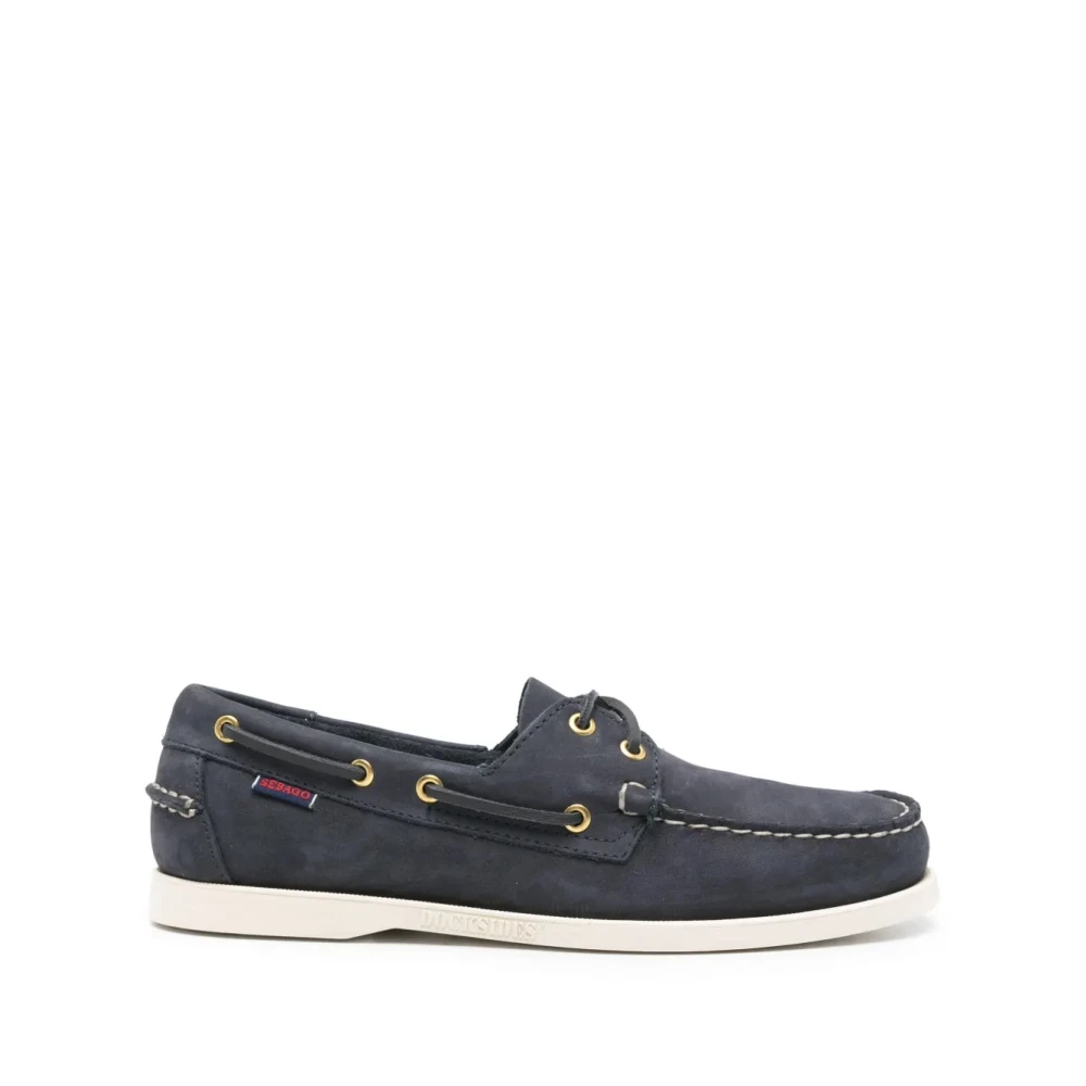 Sebago Women's Blue Sailor Shoes,, Suede Loafers Navy Lace-Up Size 4
