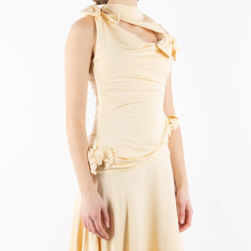 Acne Studios Gele Slim Fit Jurk Yellow Dames