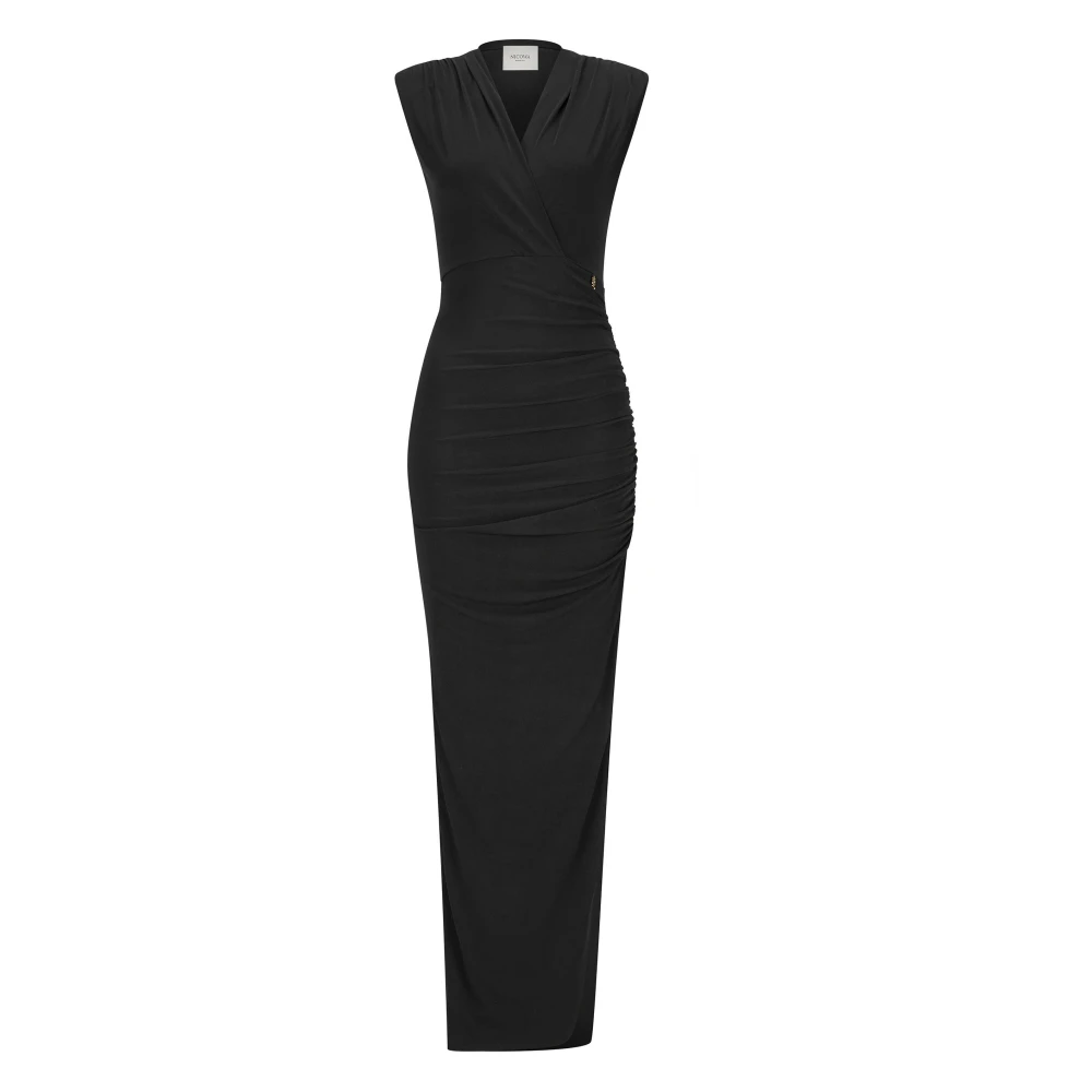 Nicowa Maxi-jurk met gedrapeerd ontwerp Black Dames