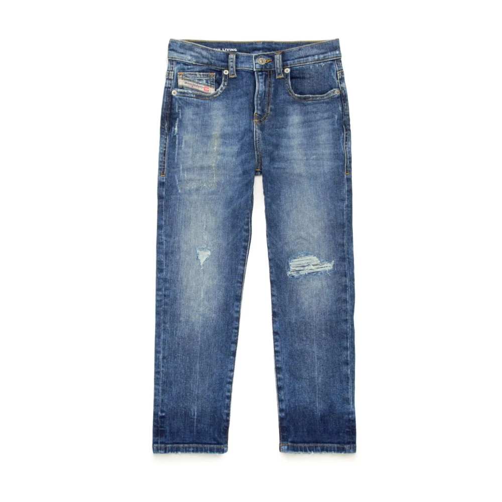 Diesel Blå Ripped Slim Cut Jeans Blue, Pojke