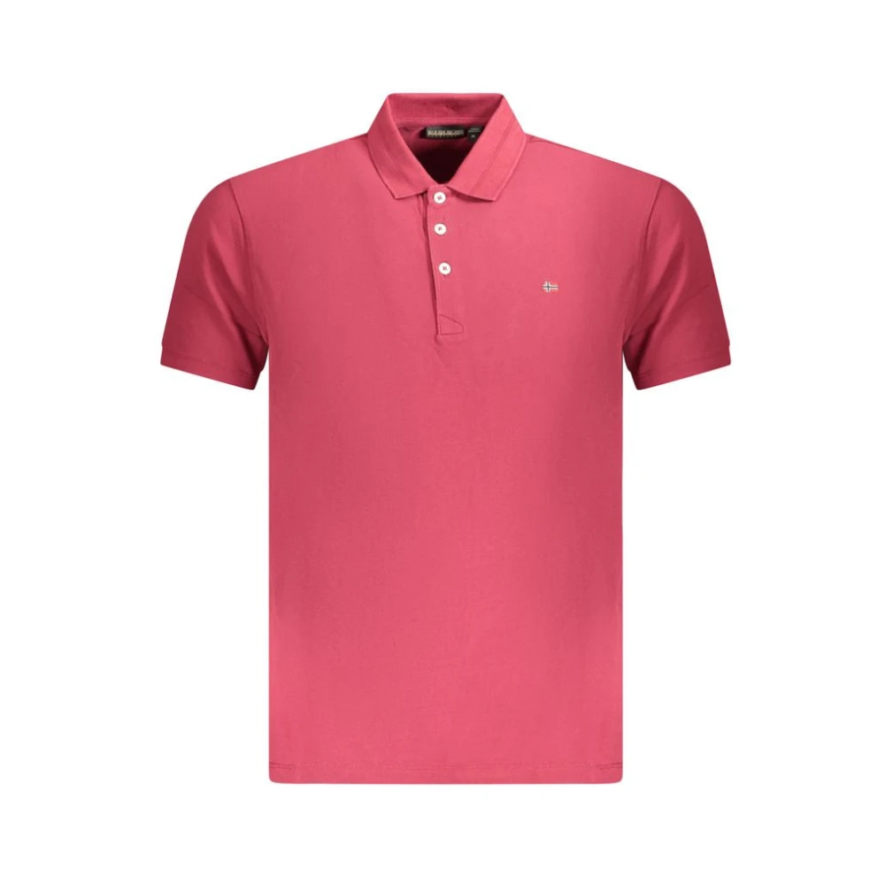 Napapijri Men's Red Cotton Polo Shirt - Polo Shirts - L - Tops