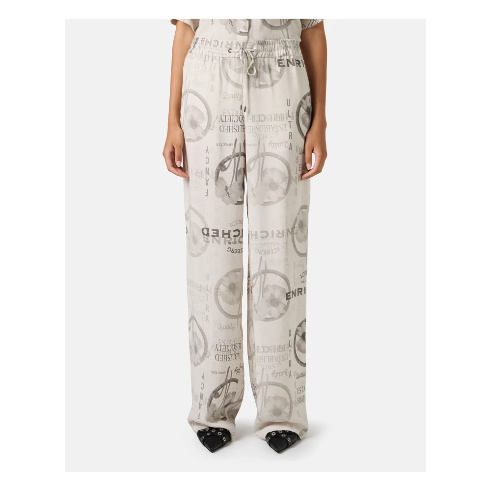 Iceberg Jogging fit broek in dubbele viscose georgette stucco kleur Beige Dames
