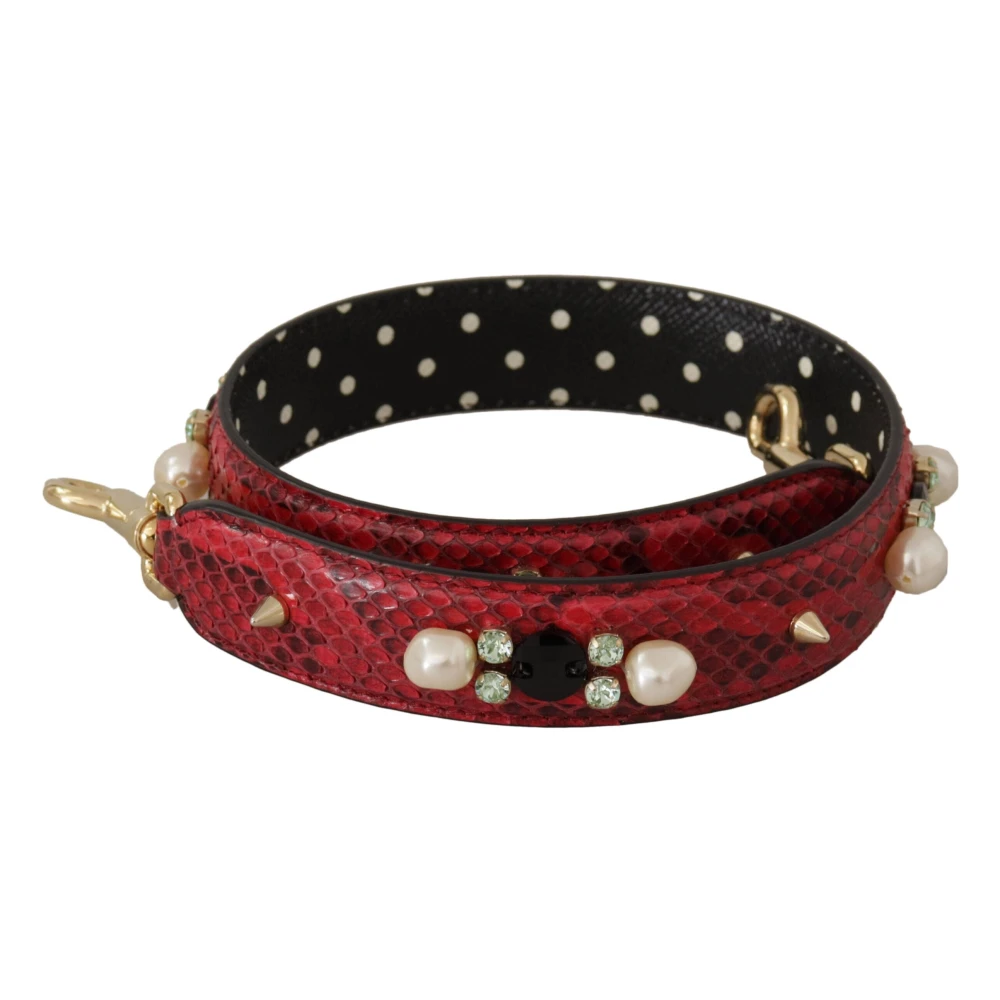 Dolce & Gabbana Rode exotische leren kristallen tas schouderband Red Dames
