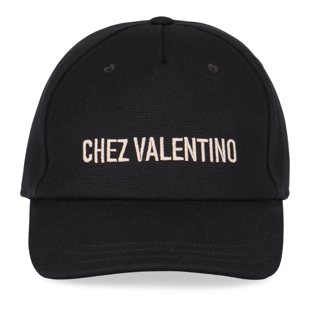 Valentino Garavani Black Hats & Caps, Male, 60 Cm, Cotton Logo Baseball Cap