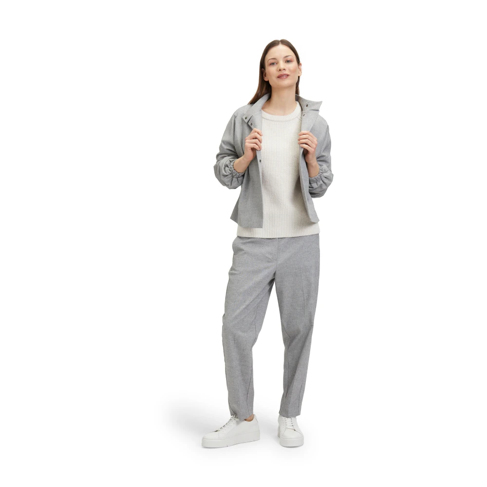 Betty & Co Stijlvolle Gebreide Trui met Versierde Randen Beige Dames