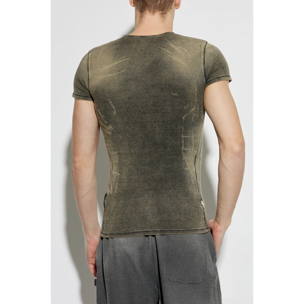 Diesel Geribbelde top T-Hans Gray Unisex