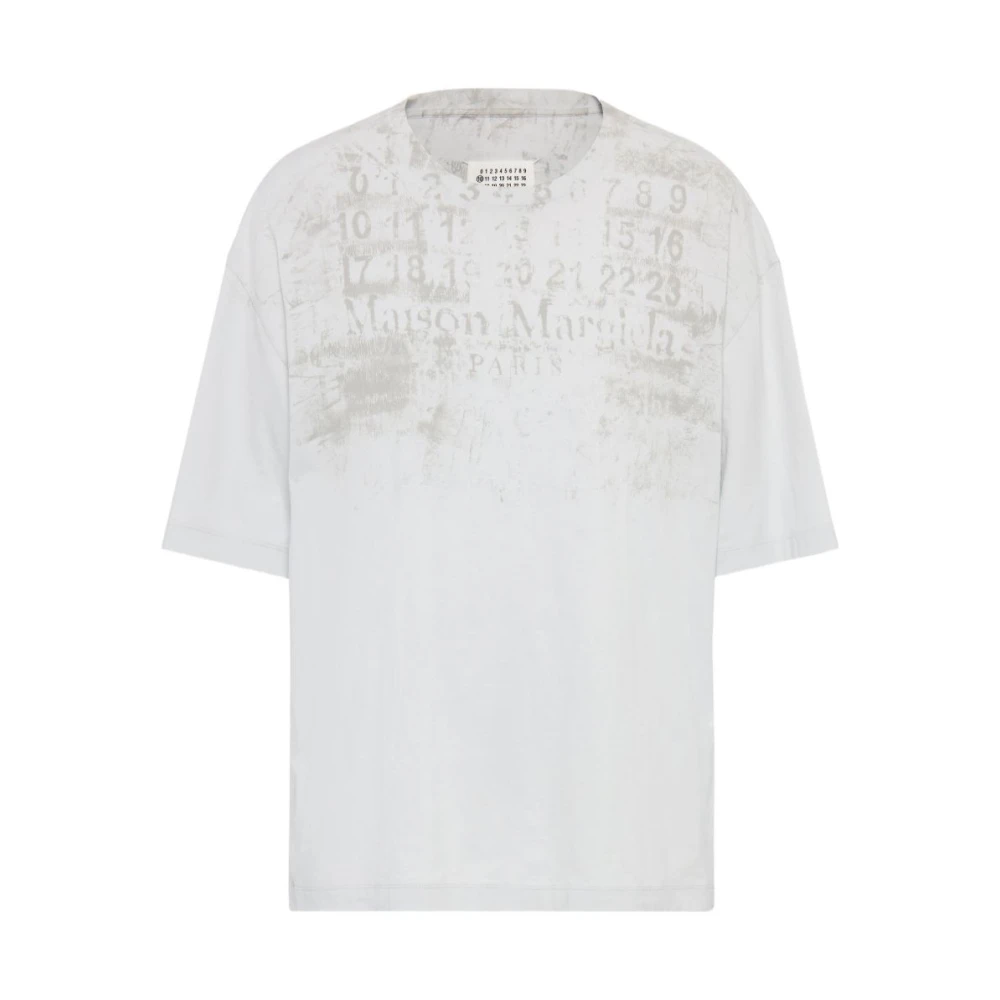 Maison Margiela , T-Shirts, Male, White, M, Numeric Cotton T-Shirt
