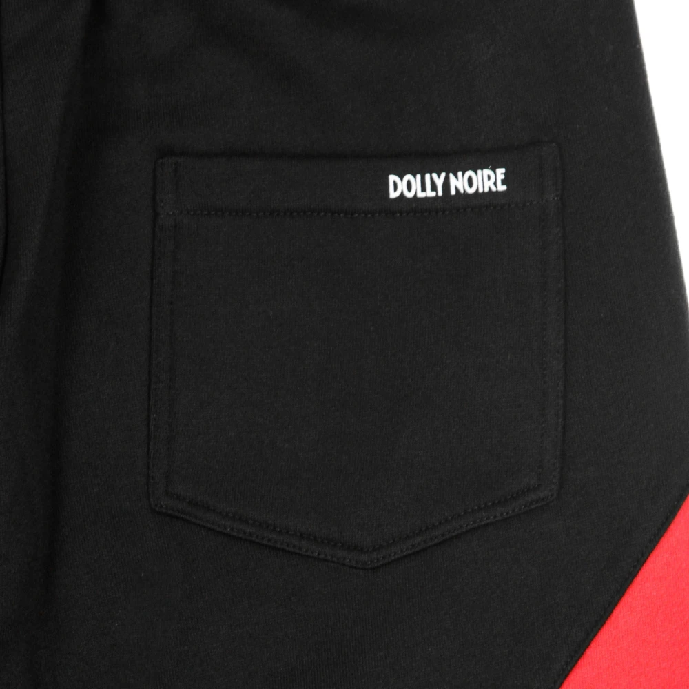 Dolly Noire Heren Fleece Trainingsbroek Zwart Rood Black Heren