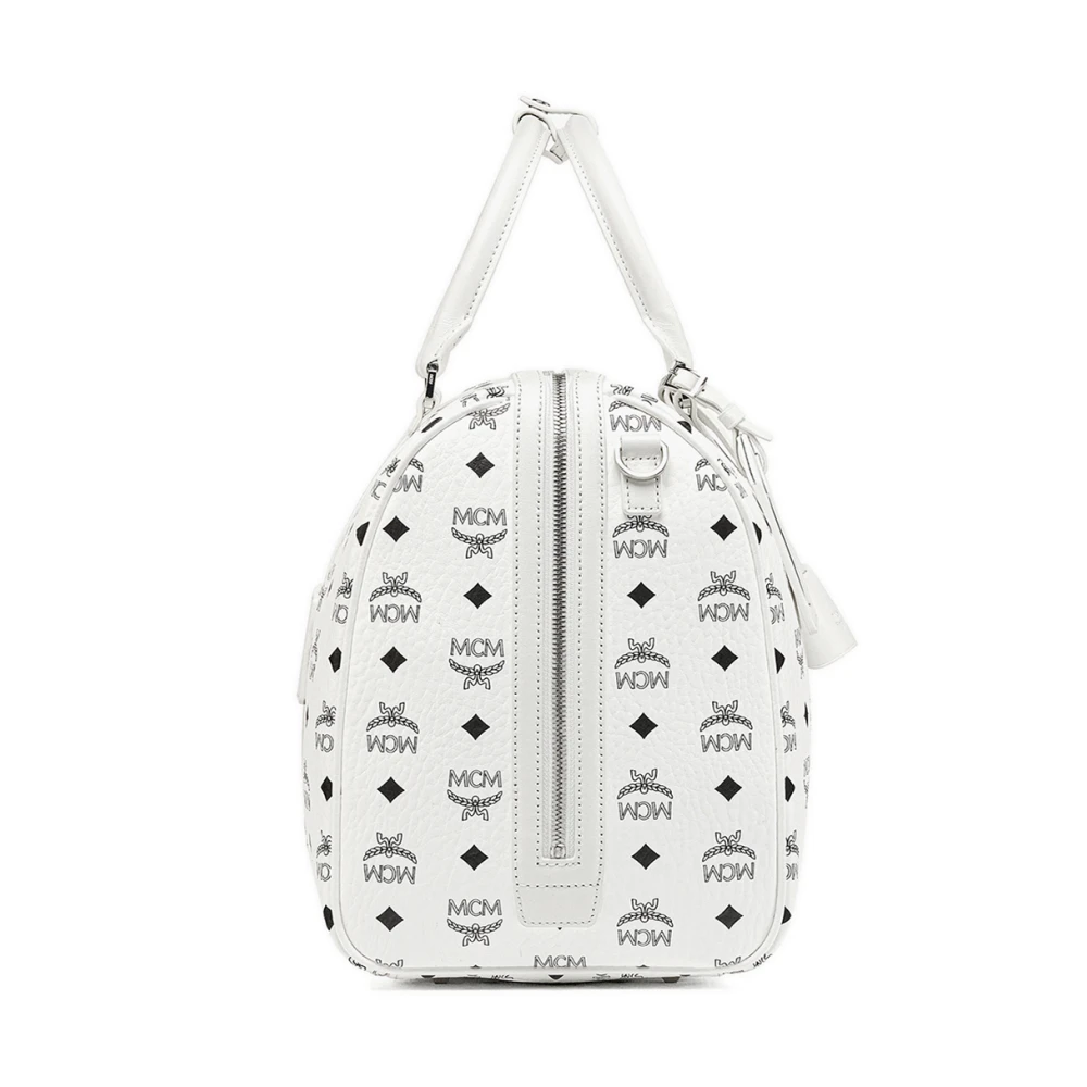 MCM Ottomar Weekender in Visetos White Unisex