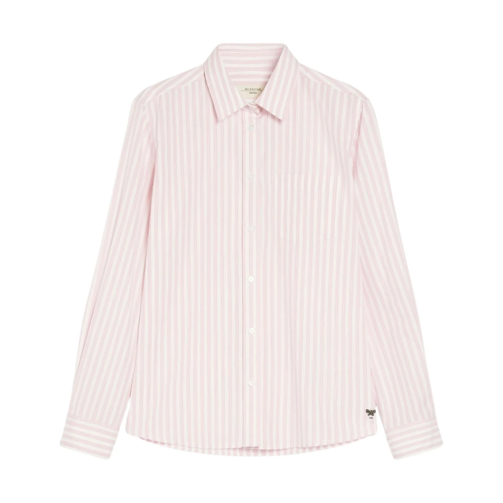 Max Mara Weekend Gestreepte Bahamas Overhemd Pink Dames